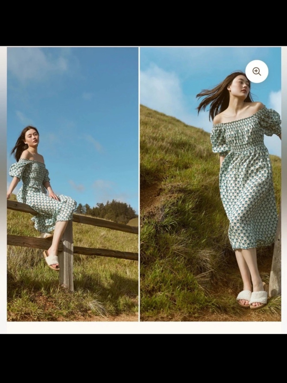 Eddy Rosie Midi Nightgown Floral Puff Sleeve Midi Dress S - Picture 7 of 7